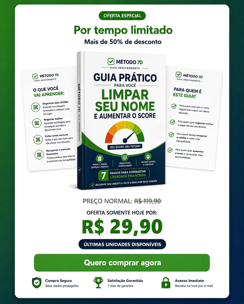 Oferta especial Método 7 Dias — ebook completo por R$ 29,90 com compra segura e acesso imediato